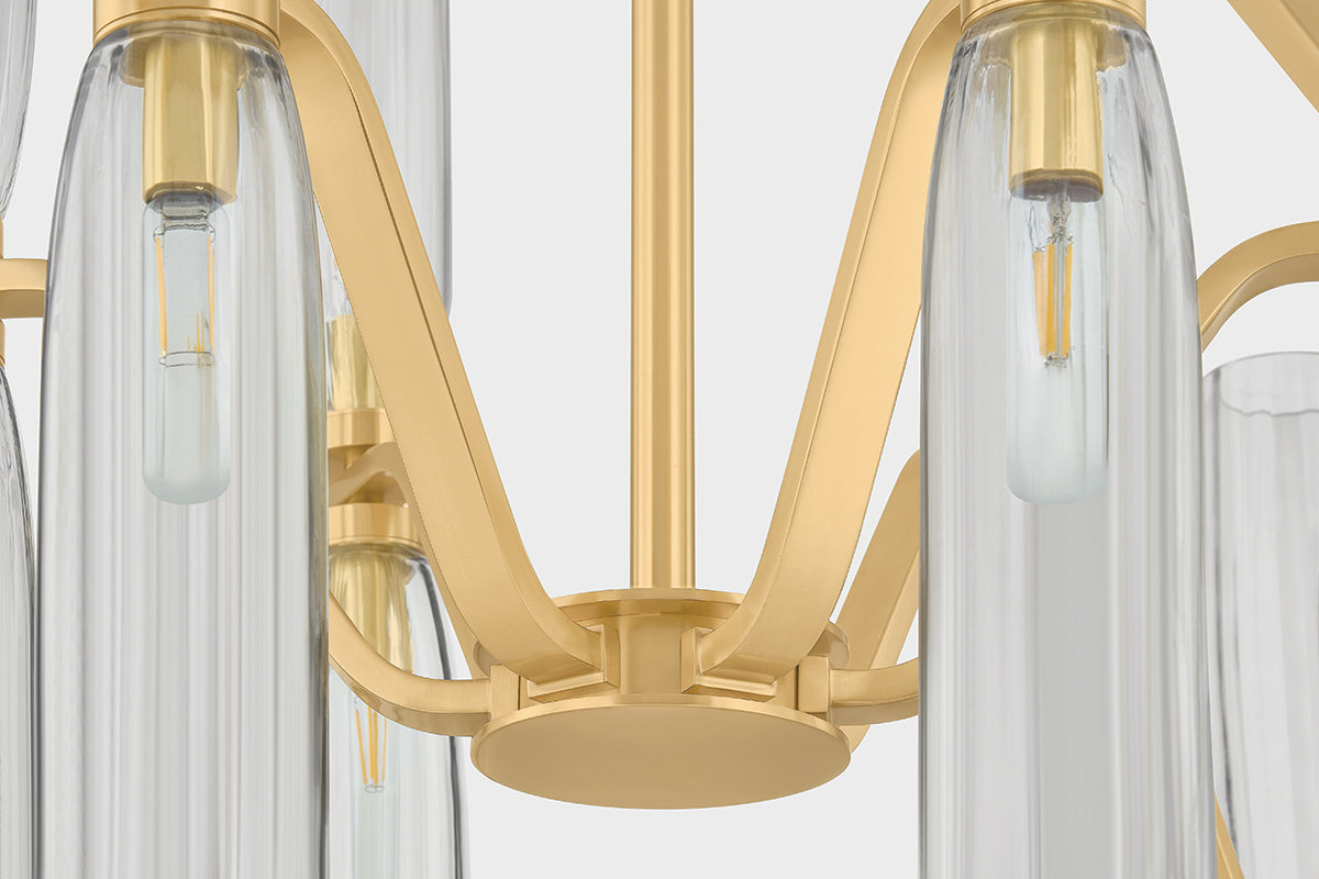 Hudson Valley Harpswell 18-Light Chandelier Aged Brass detail view 4