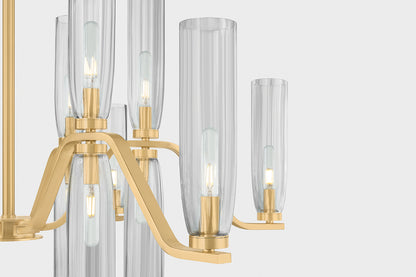 Hudson Valley Harpswell 18-Light Chandelier Aged Brass detail view 5