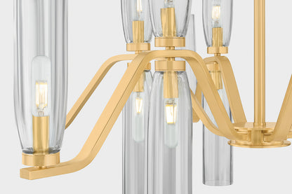 Hudson Valley Harpswell 18-Light Chandelier Aged Brass detail view 6
