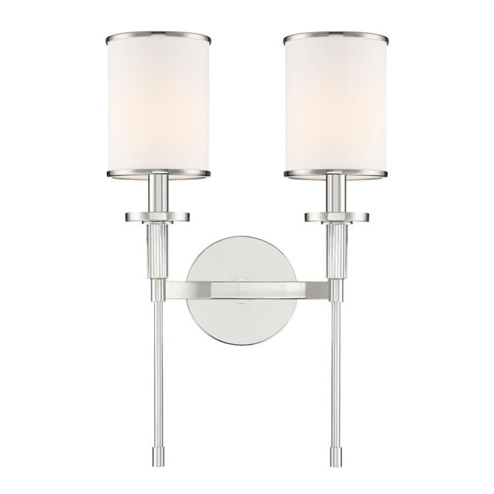 Crystorama Hatfield Wall Sconce Polished Nickel
