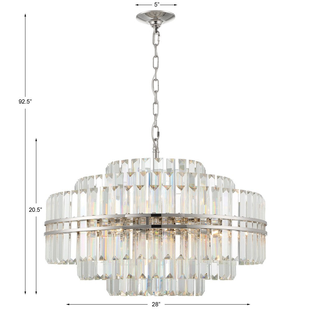 Crystorama Hayes 28" 16-Light Chandelier - dimensions