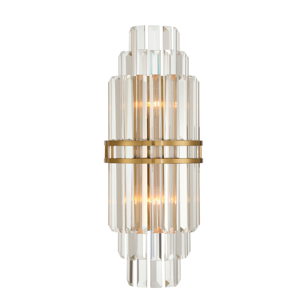 Crystorama Hayes 2-Light Wall Sconce Aged Brass