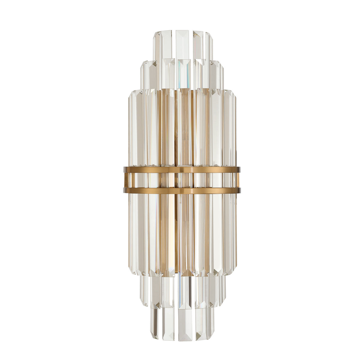 Crystorama Hayes 2-Light Wall Sconce Aged Brass - detail
