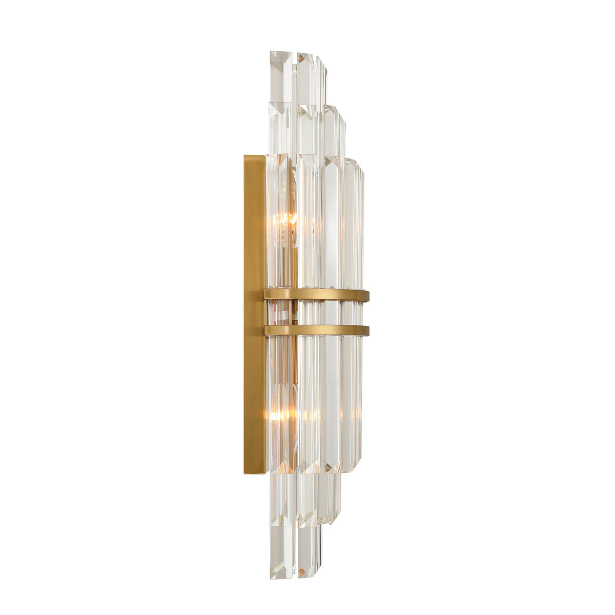 Crystorama Hayes 2-Light Wall Sconce Aged Brass - detail