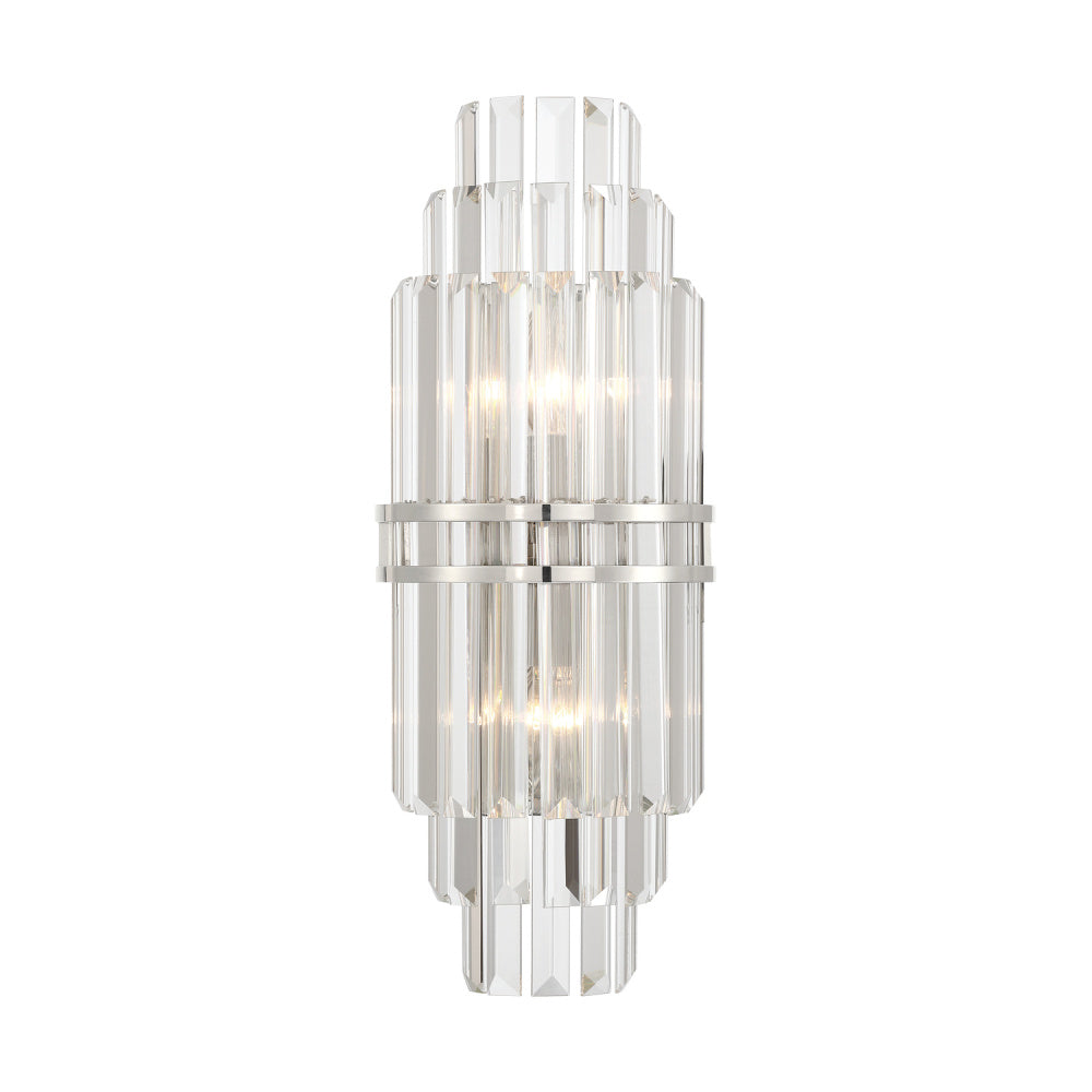 Crystorama Hayes 2-Light Wall Sconce Polished Nickel