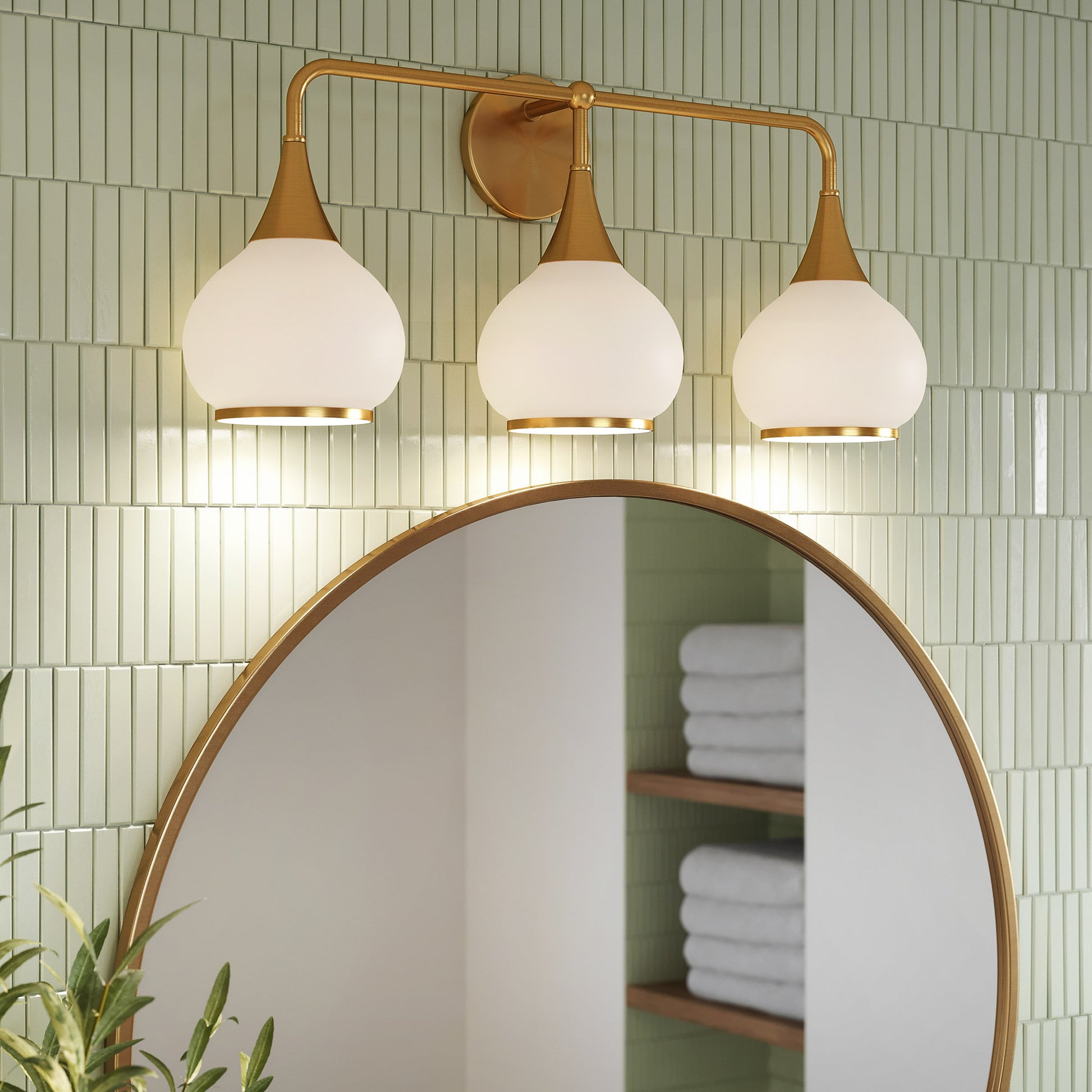 Alora Lighting Hazel 3 Light Vanity Light Chrome, Opal Matte Glass