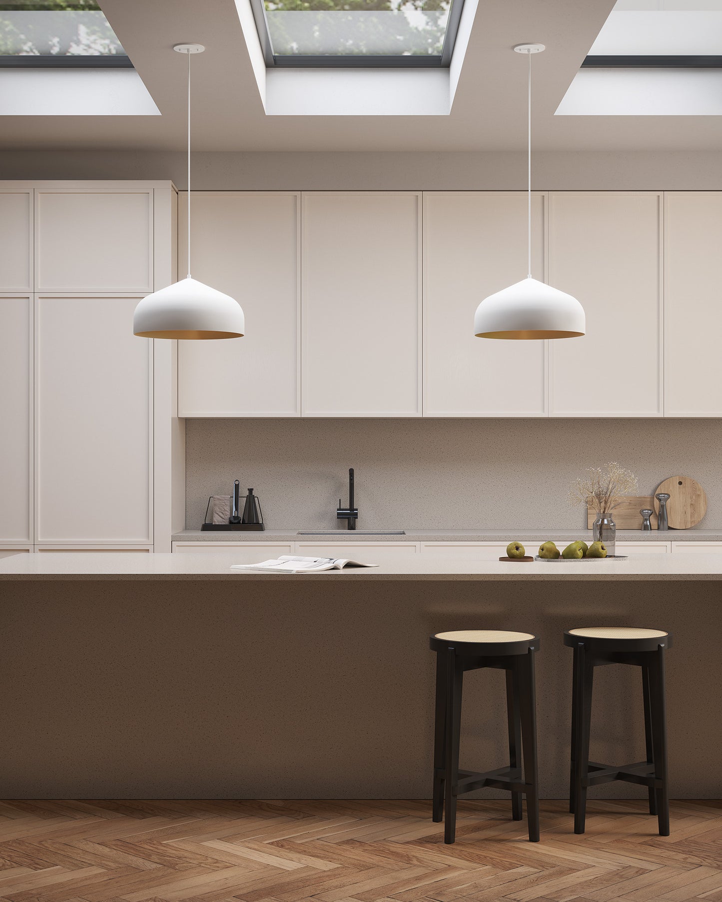 Kuzco Lighting Inc Helena 17-in LED Pendant White/Silver