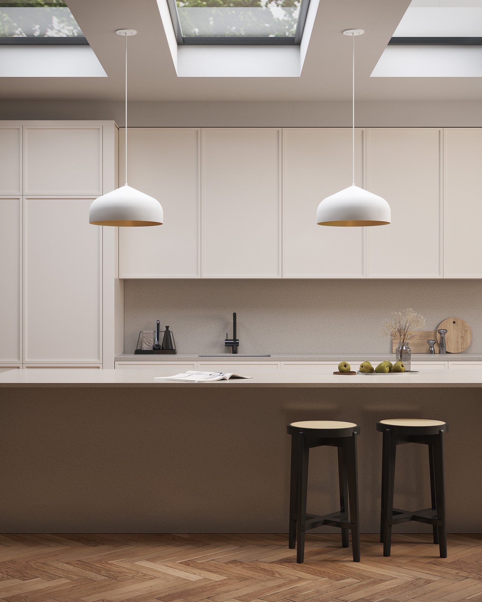 Kuzco Lighting Inc Helena 17-in LED Pendant White/Silver