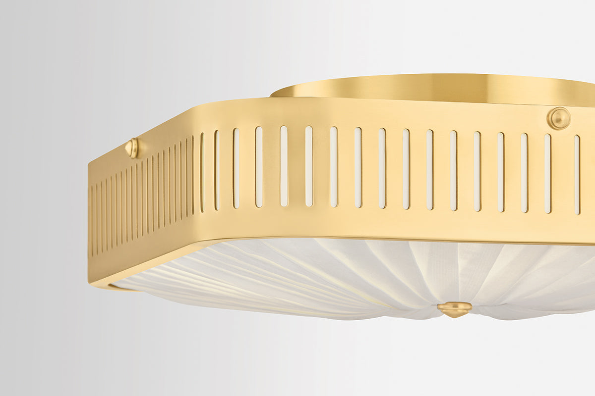 Hudson Valley Henri 4-Light Semi-Flush Mount Aged Brass detail view 3