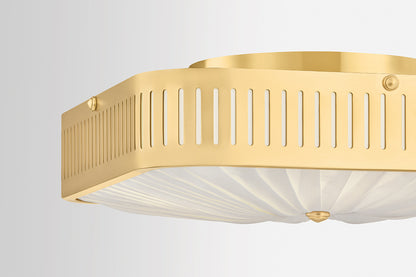 Hudson Valley Henri 4-Light Semi-Flush Mount Aged Brass detail view 3