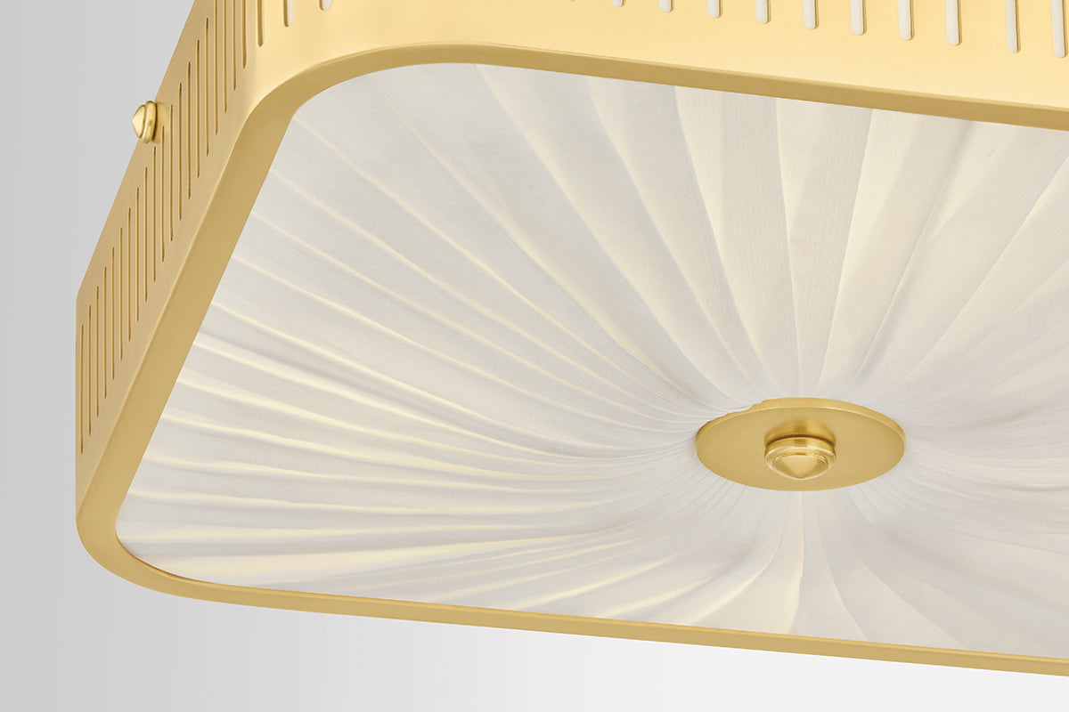 Hudson Valley Henri 4-Light Semi-Flush Mount Aged Brass detail view 4