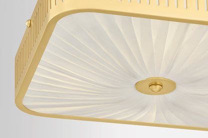 Hudson Valley Henri 4-Light Semi-Flush Mount Aged Brass detail view 4