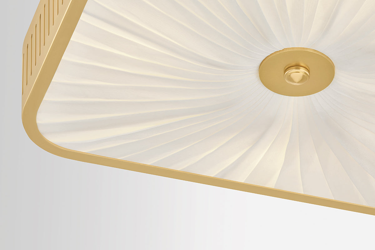 Hudson Valley Henri 4-Light Semi-Flush Mount Aged Brass detail view 5