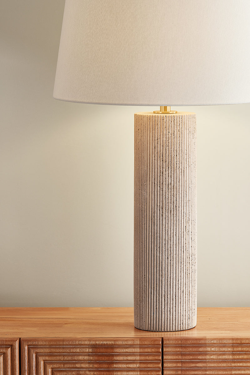 Hudson Valley Highland Mills 18" Table Lamp Aged Brass detail view 3