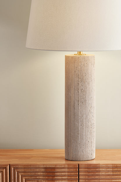 Hudson Valley Highland Mills 18" Table Lamp Aged Brass detail view 3