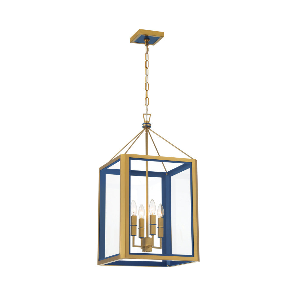Crystorama Herrick 15" 4-Light Lantern Chandelier