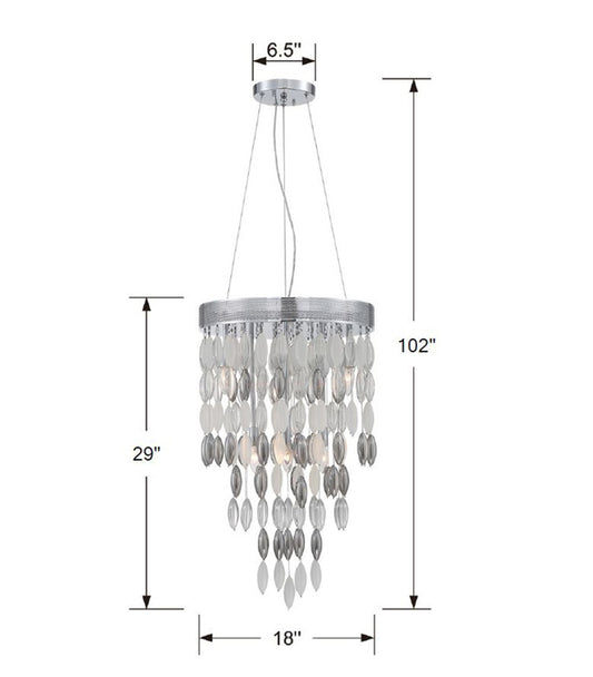 Hudson 6 Light Polished Chrome Chandelier
