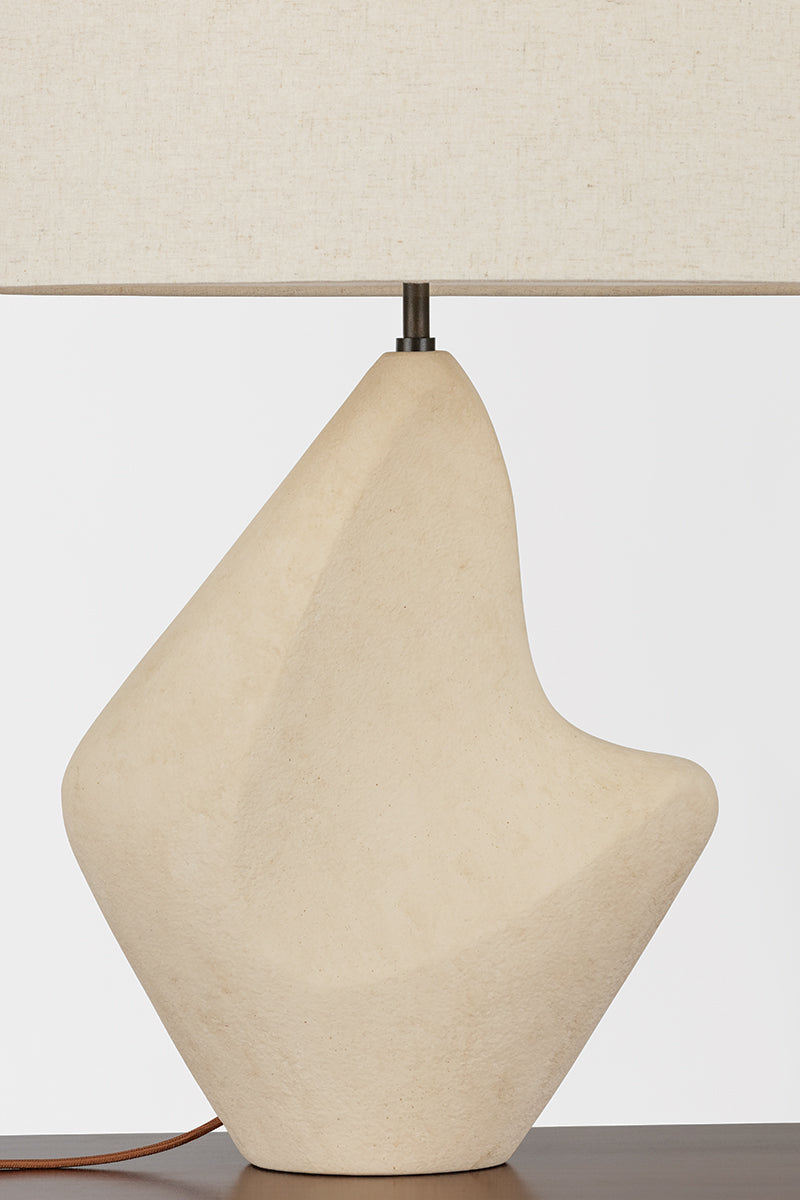 Troy Huntly Table Lamp Bronze / Ceramic Ivory Breakstone Detail 1