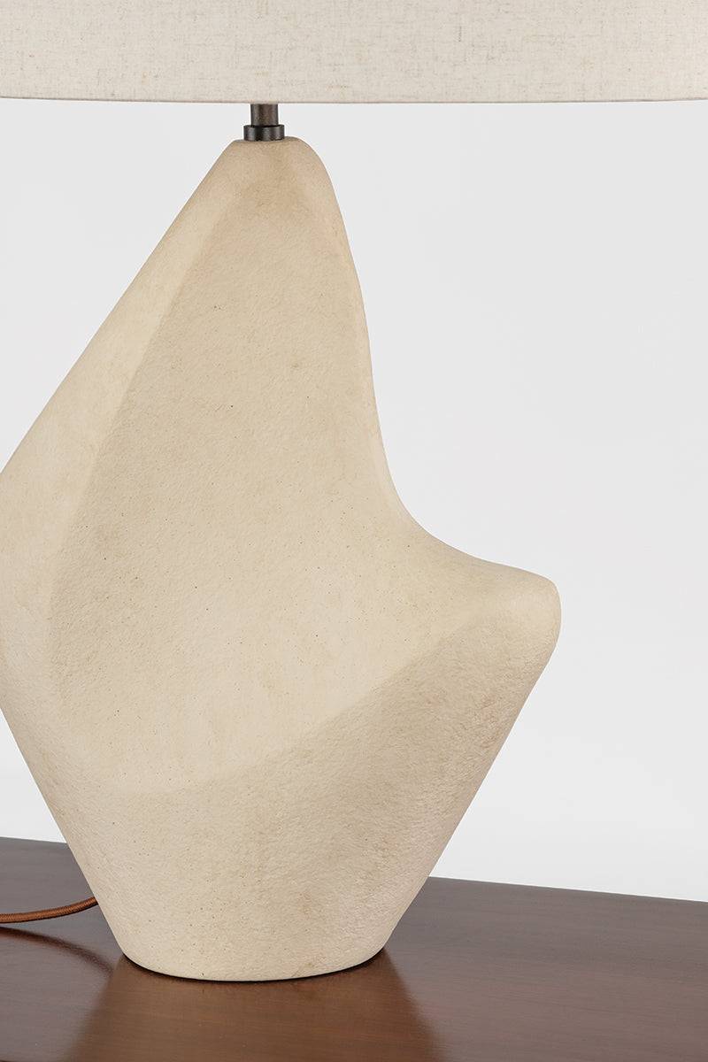 Troy Huntly Table Lamp Bronze / Ceramic Ivory Breakstone Detail 2