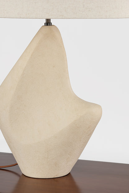 Troy Huntly Table Lamp Bronze / Ceramic Ivory Breakstone Detail 2