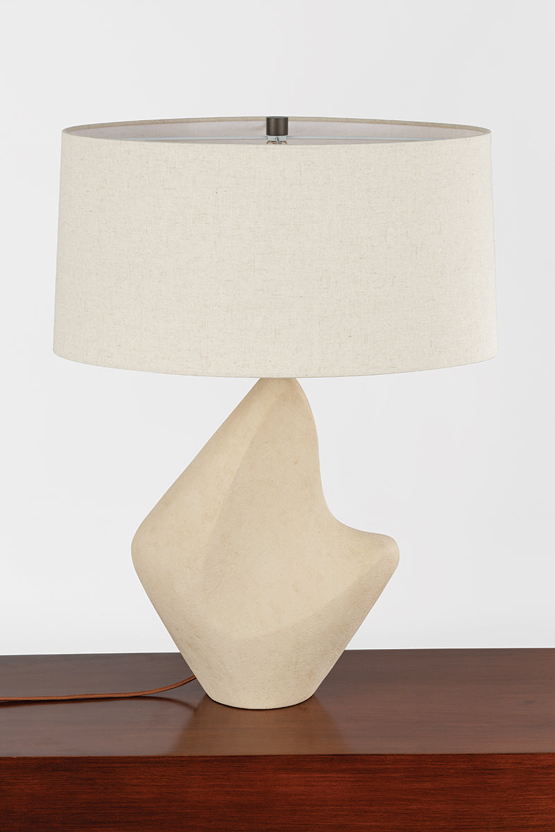 Troy Huntly Table Lamp Bronze / Ceramic Ivory Breakstone Detail 3