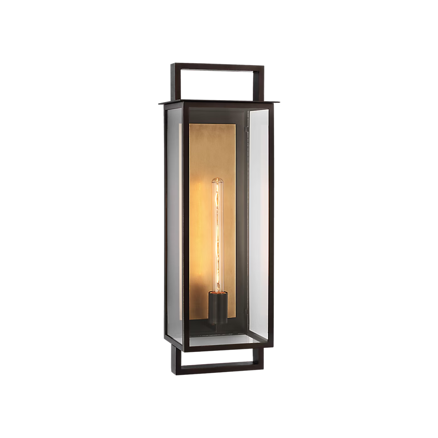 Visual Comfort Signature Halle Large Narrow Wall Lantern Aged Iron