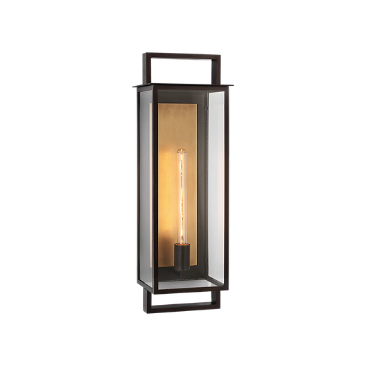Visual Comfort Signature Halle Large Narrow Wall Lantern Aged Iron