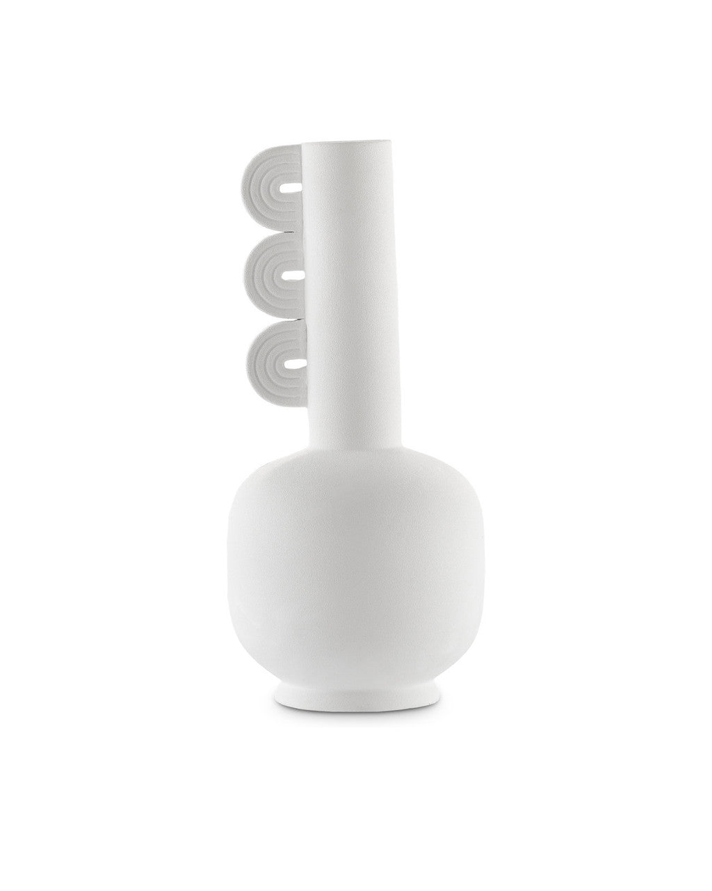 Currey and Company Happy 40 Three Wings White Vase Textured White
