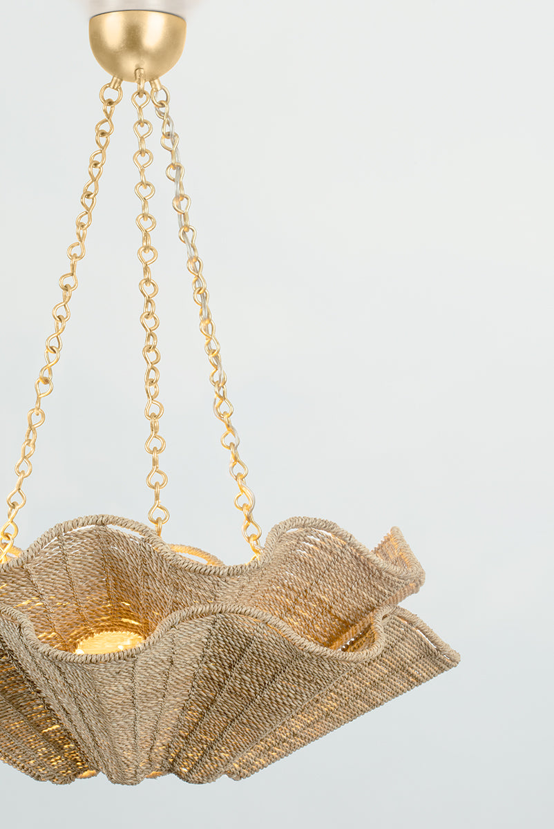 Hudson Valley Hayworth 6-Light Chandelier Vintage Gold Leaf detail view 3
