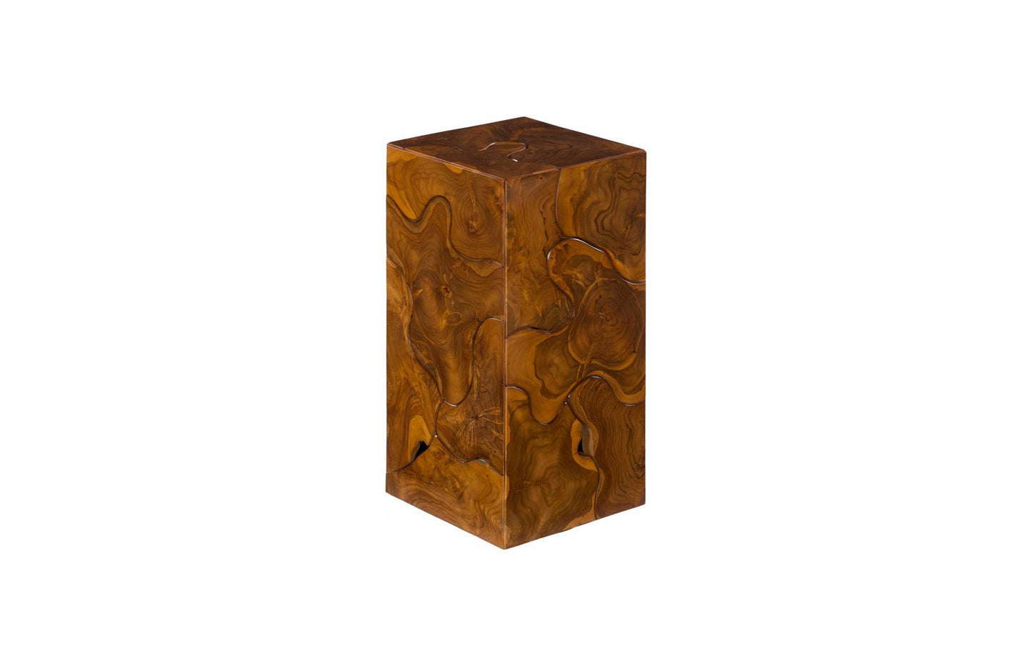 Teak Slice 24-Inch Pedestal Table