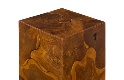 Teak Slice 24-Inch Pedestal Table