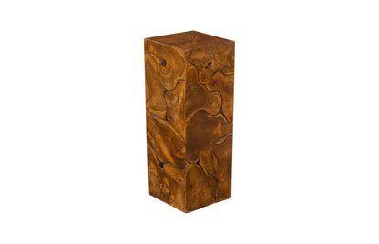 Teak Slice 24-Inch Pedestal Table