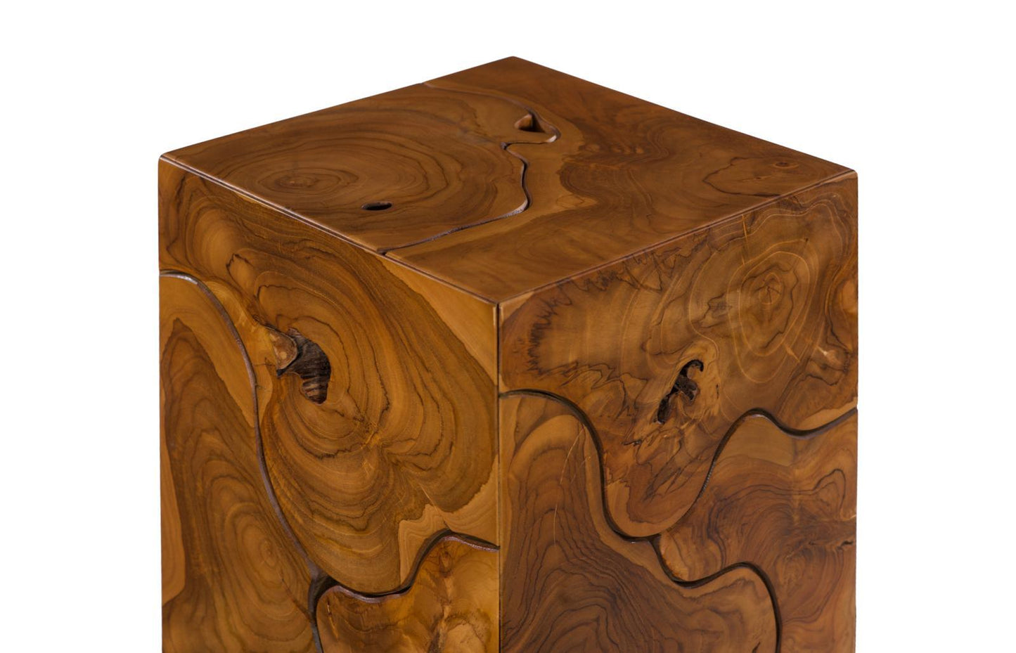 Teak Slice 24-Inch Pedestal Table