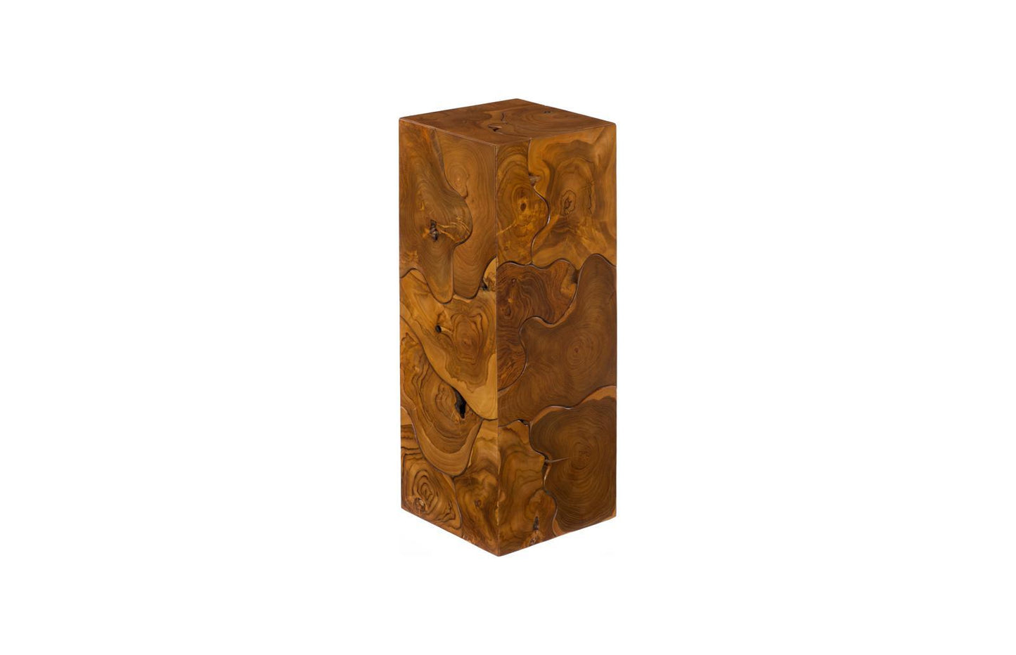 Teak Slice 24-Inch Pedestal Table