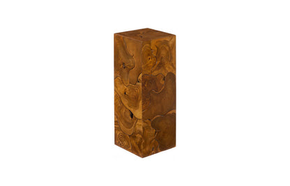 Teak Slice 24-Inch Pedestal Table