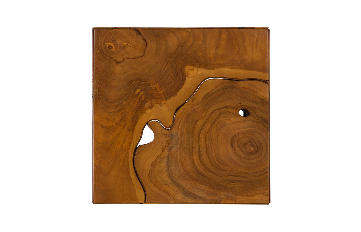 Teak Slice 24-Inch Pedestal Table