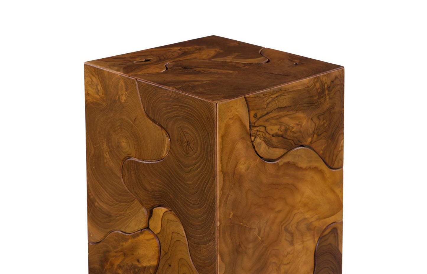 Teak Slice 24-Inch Pedestal Table
