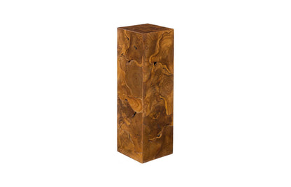 Teak Slice 24-Inch Pedestal Table