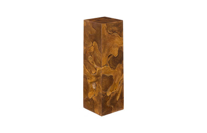 Teak Slice 24-Inch Pedestal Table