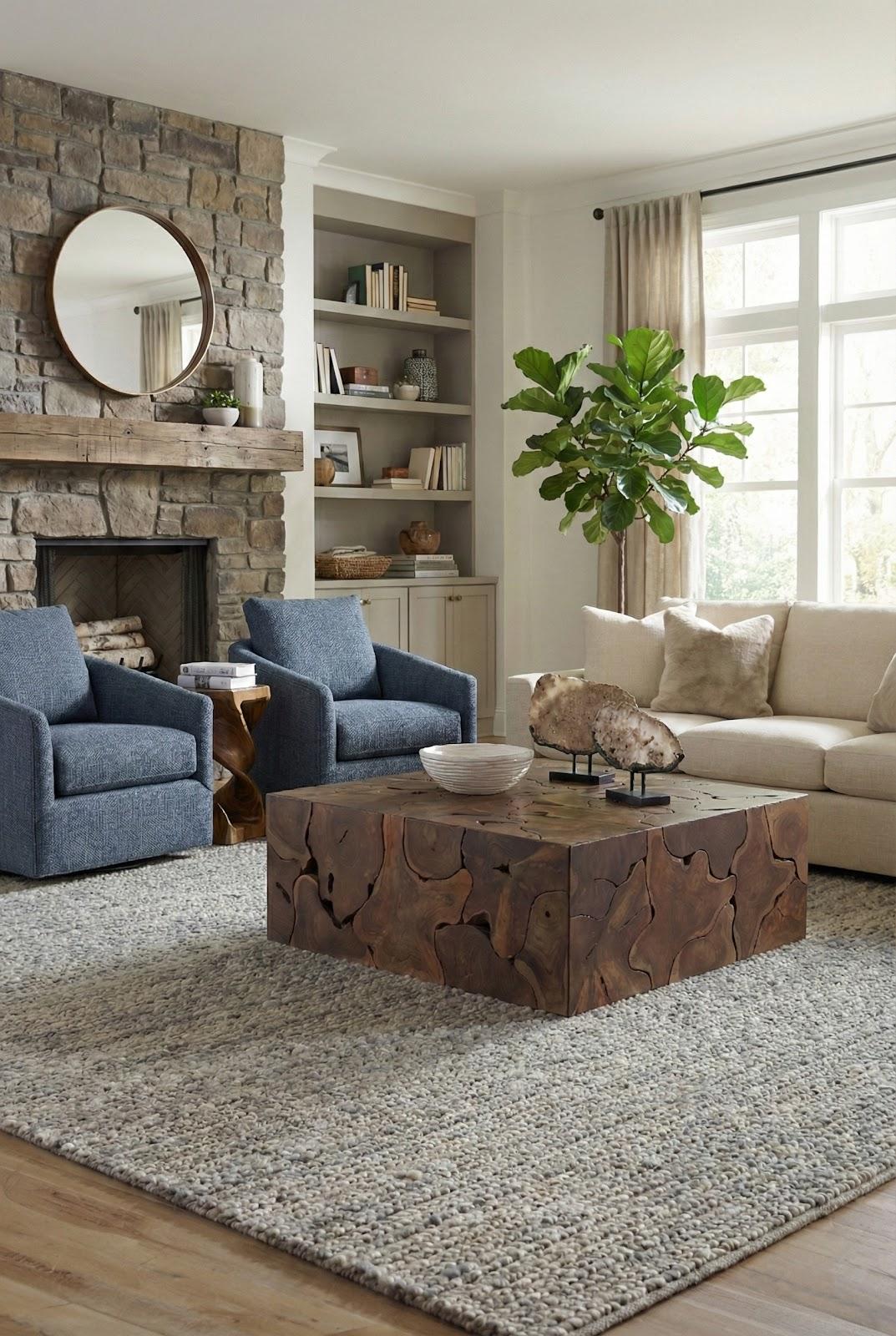 Teak Slice Coffee Table