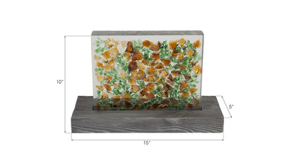 Captured Table Lamp, Clear, Multicolored, 10"H