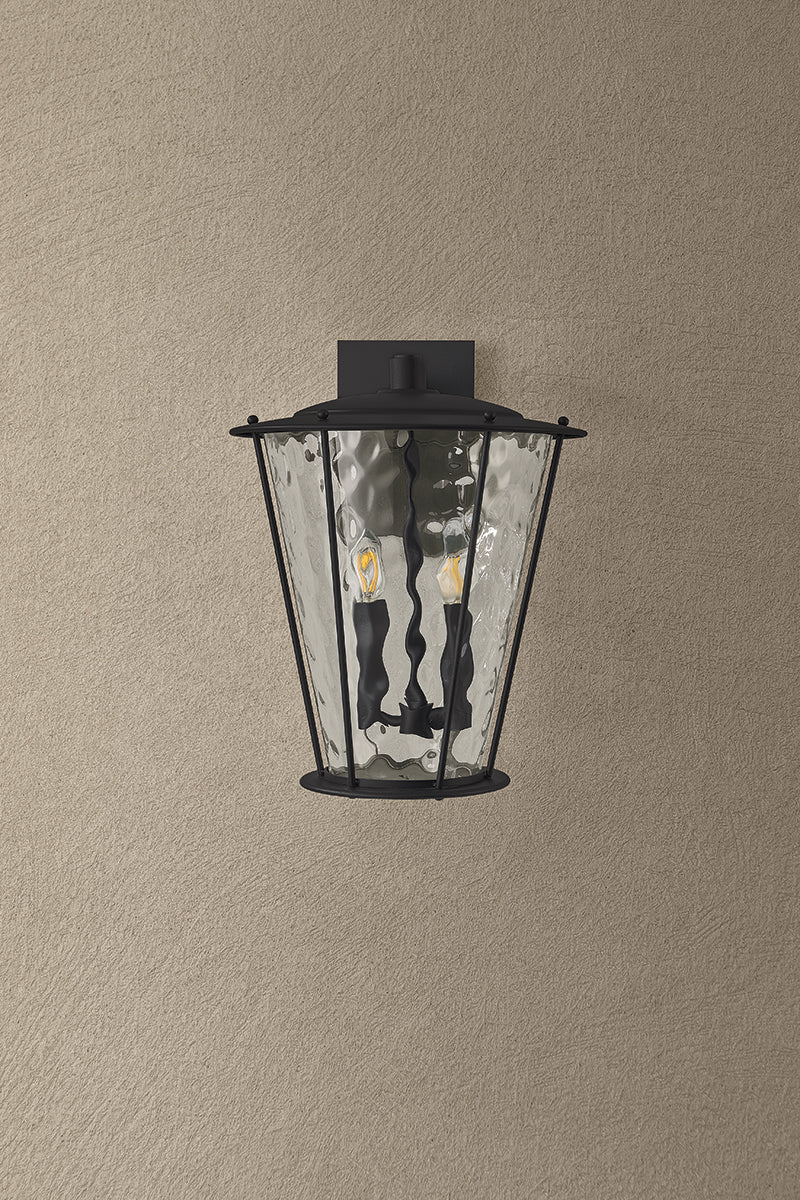 Troy Jantzen Outdoor Wall Sconce Textured Black Detail 1