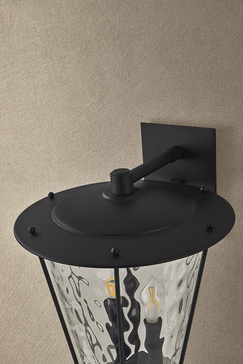 Troy Jantzen Outdoor Wall Sconce Textured Black Detail 2