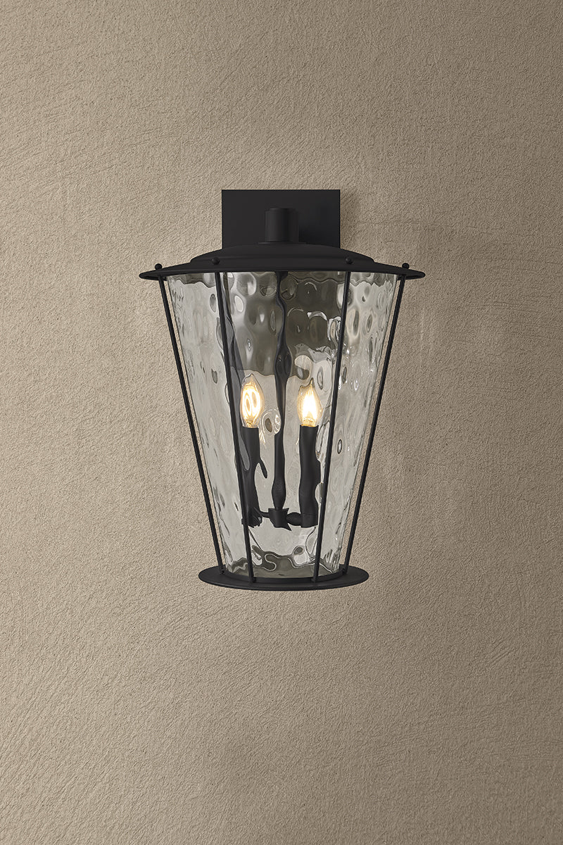 Troy Jantzen Outdoor Wall Sconce Textured Black Detail 1