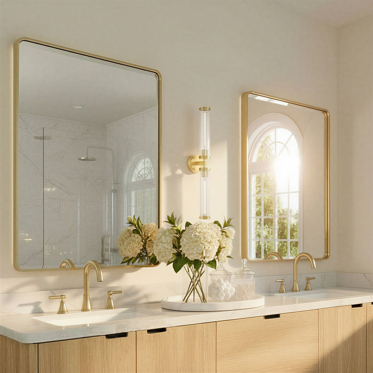 Crystorama Jarvis 29" 2-Light LED Wall Sconce Aged Brass - lifestyle