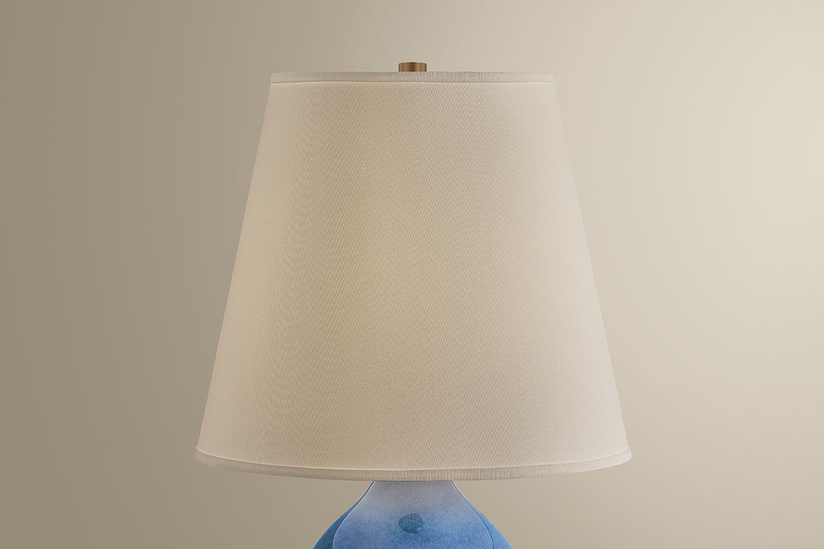 Troy Jarvis Table Lamp Patina Brass / Ceramic Dappled Lapis Detail 1
