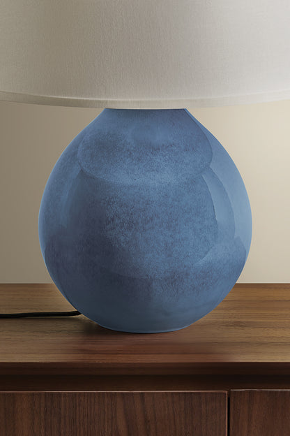 Troy Jarvis Table Lamp Patina Brass / Ceramic Dappled Lapis Detail 2