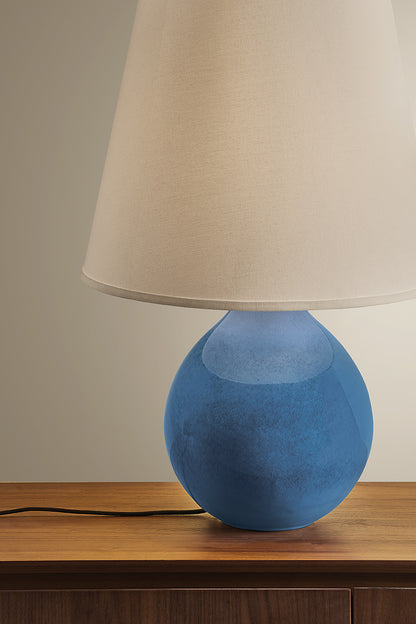Troy Jarvis Table Lamp Patina Brass / Ceramic Dappled Lapis Detail 3
