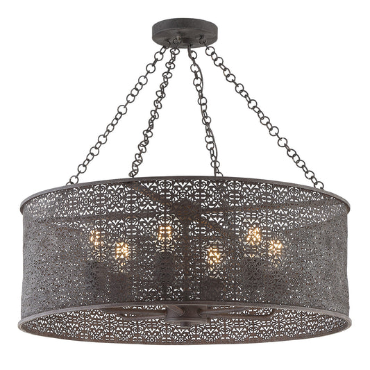 Jasmine 6 Light Forged Bronze Chandelier