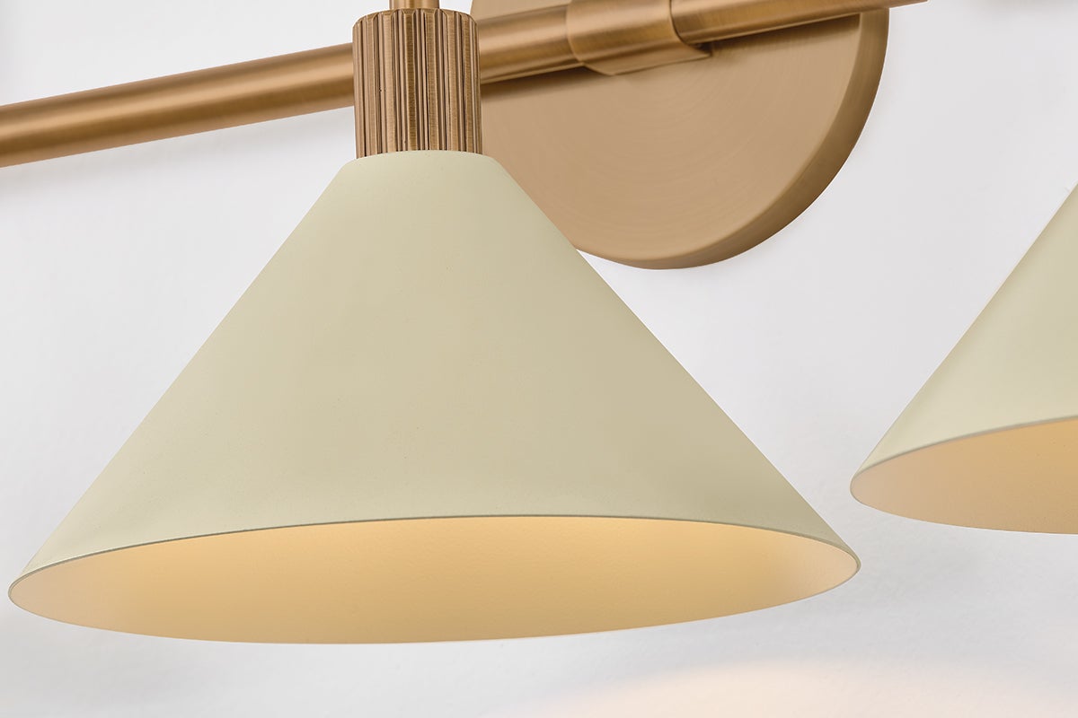 Troy Jovani Vanity Light Patina Brass / Soft Sand Detail 2
